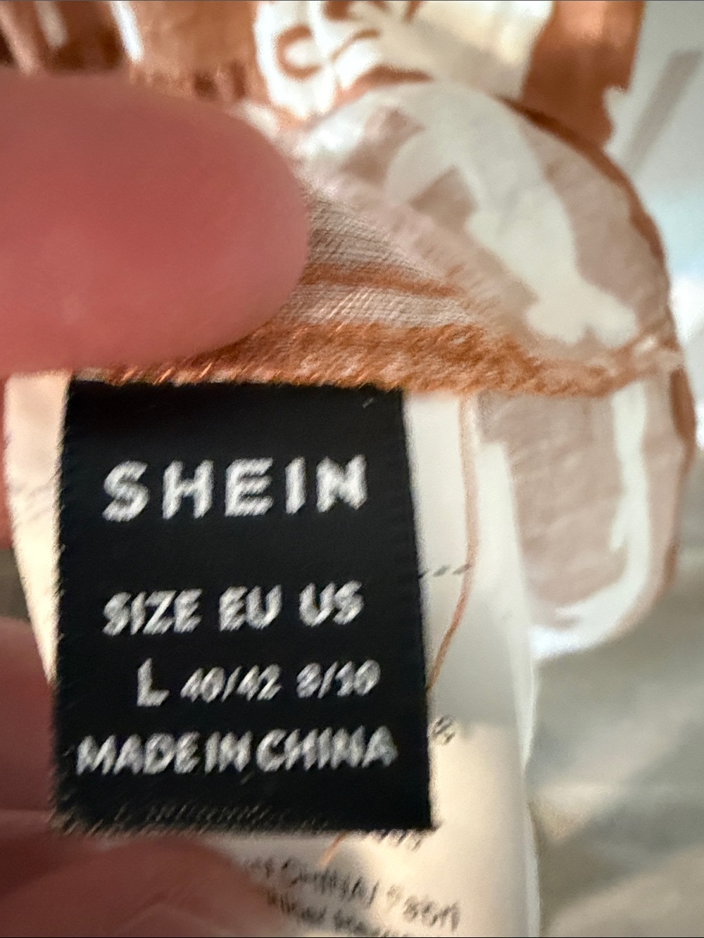 SHEIN LUNE Women's Boho Printed Ruffle
Hem Shift Dress Flowy Caramel/Mocha Large - Picture 3 of 6
